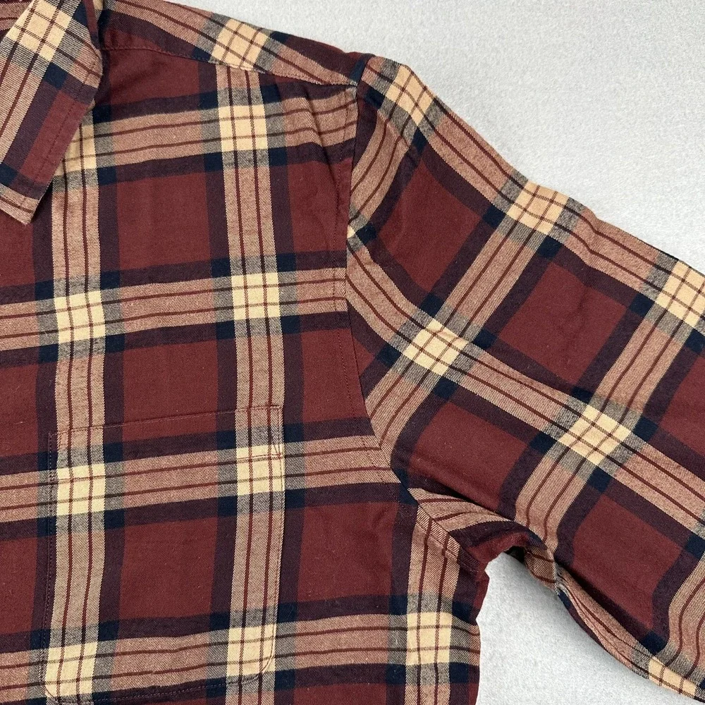 Banana Republic Shirt Shirt Plaid Untucked Fit Mens Large Long Sleeve Button Up